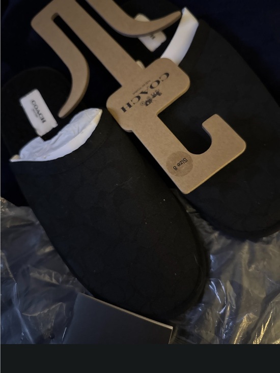 Coach Other - NWT Coach Men’s Black Signature Slip-On Slippers sz8